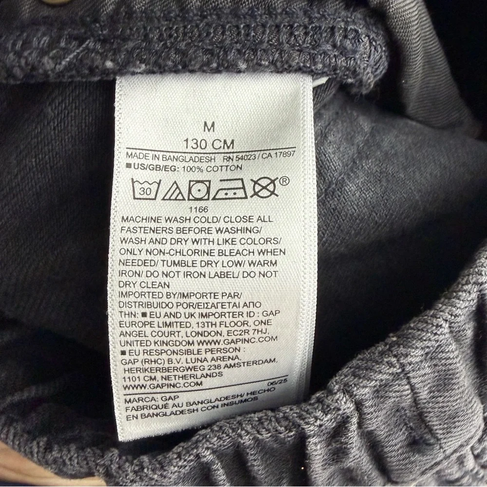 NWT Gap girls baggy barrel‎ jeans size sz M 8 black wash